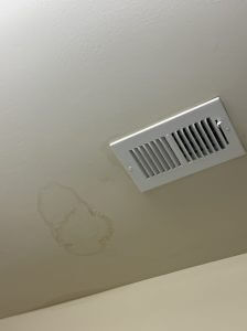 roof leak ceiling stain